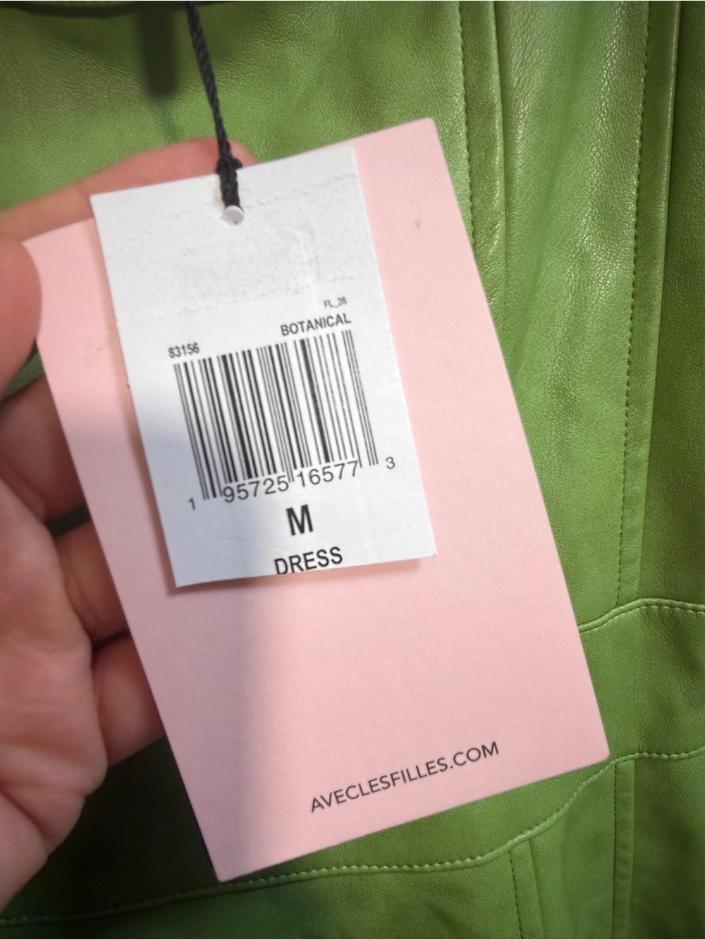 Avec Les Filles FAUX-EVER LEATHER™ FIT-AND-FLARE MINI DRESS in green Medium $129 - Picture 11 of 15